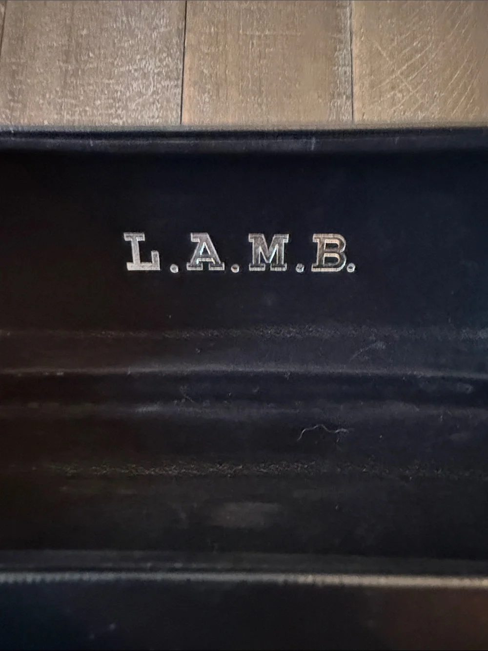 L.A.M.B. Black Embossed Eyewear Case